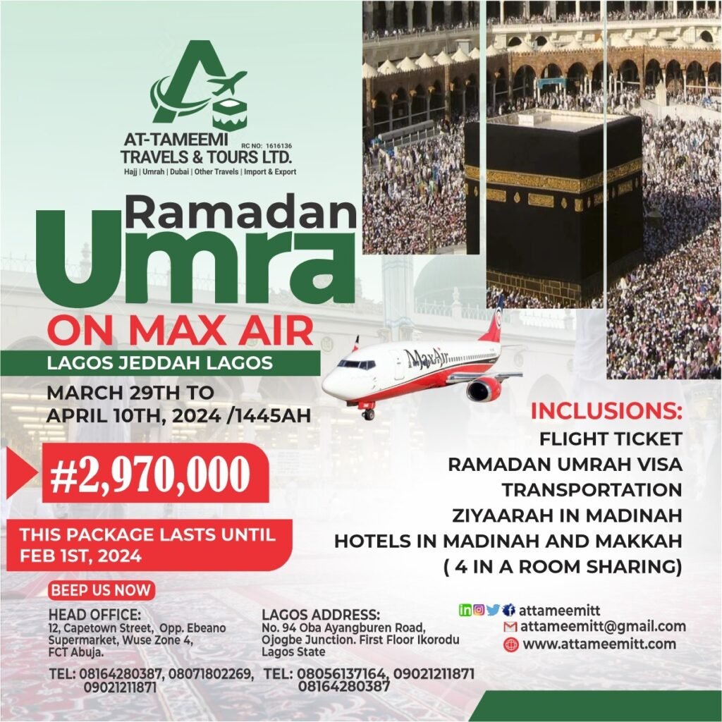 Ramadan Umrah: At-tameemi Travels & Tours Announce Affordable Package 