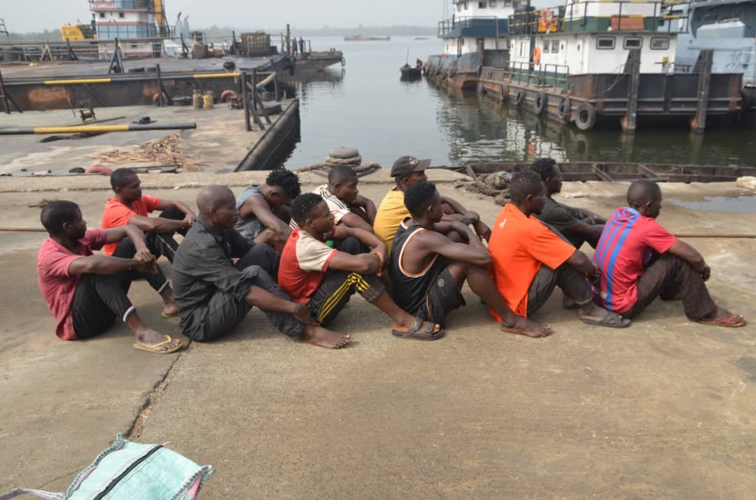 Navy Arrests 11 Suspected Constructors of  Illegal Refineries in Niger Delta Creeks