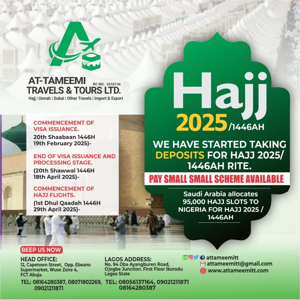 Hajj 2025: At-tameemi Unveils Package to Ease Hajj for Intending Pilgrims