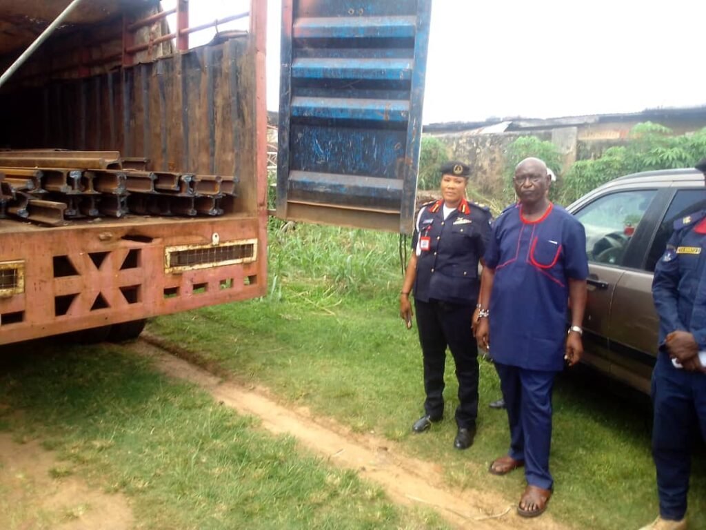 Again: NSCDC nabs 2, recovers truck-loaded with railway slippers, other in Enugu