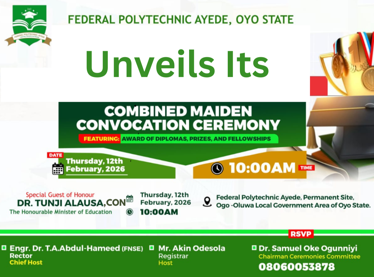 Diplomas, Distinction, and Dignitaries:Federal Polytechnic Ayede Convocation Commands National Attention