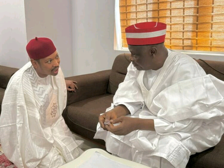 Photo News:  Ganduje’s Son Visits Kwankwaso In Kano