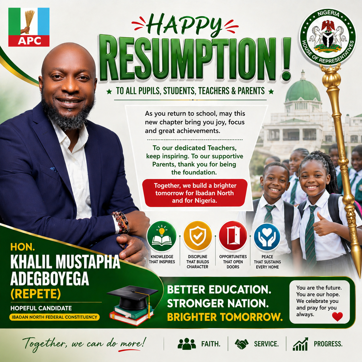 Back to School, Back to Greatness: Repete Celebrates Students’ Resumption with Hope and Vision