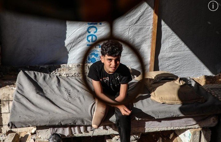 Mideast in Pictures: Wounded and displaced, Gaza’s disabled boy struggles to survive