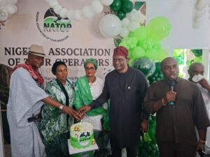 L-R: Ikechi Uko, member ,NATOP BOT; Bolaji Mustapha, NATOP President; Permanent Secretary, Lagos State Ministry of Tourism, Arts and Culture, Mr. Bopo Oyekan-Ismaila and Nkereweum Onung, Chairman BOT of NATOP at the event.